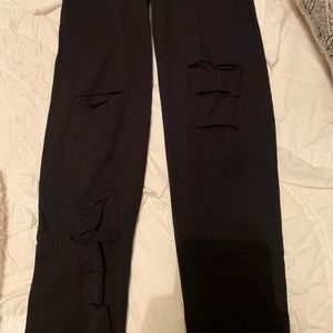 Aerie Ripped Cotton Leggings EUC